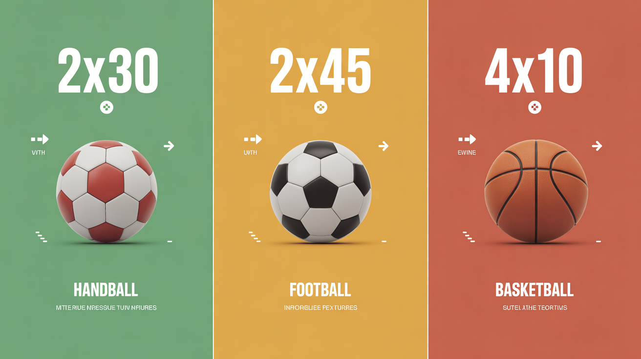 tableau duree matchs handball football basket