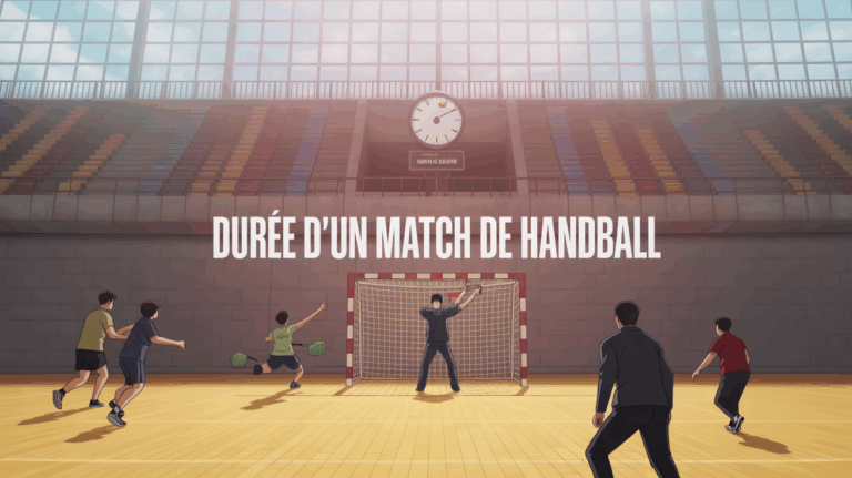 illustration terrain et joueurs handball duree match