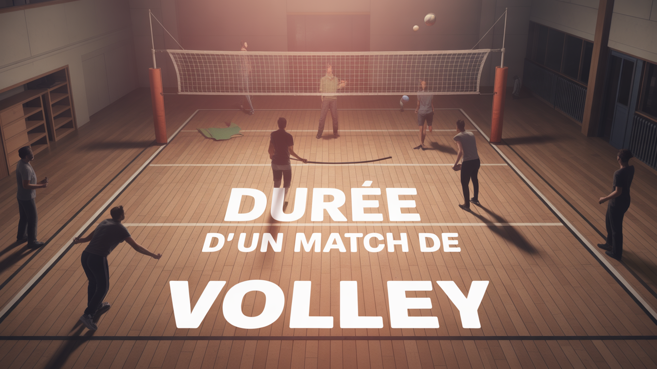 Terrain de volley en salle, joueurs en action, duree d un match de volley