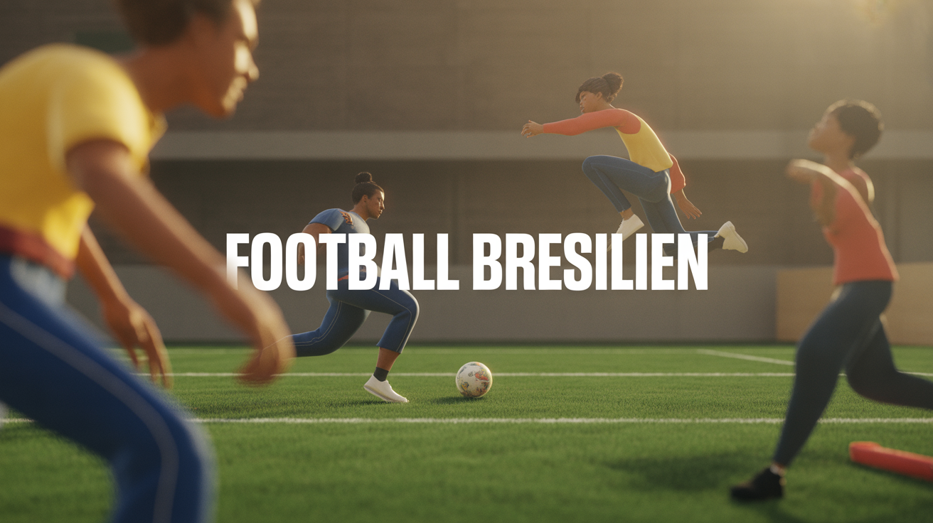 Illustration football brésilien terrain stylisé
