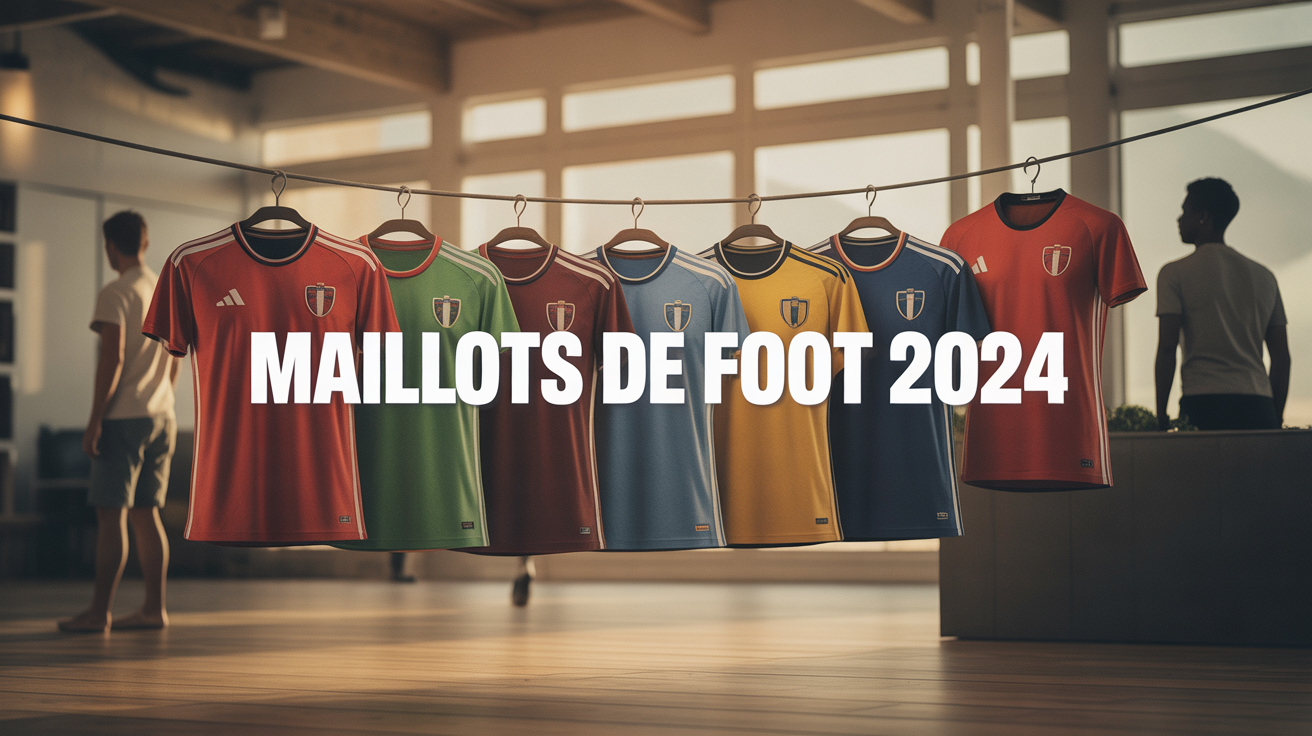 Scène dynamique maillots de foot 2024 modernes