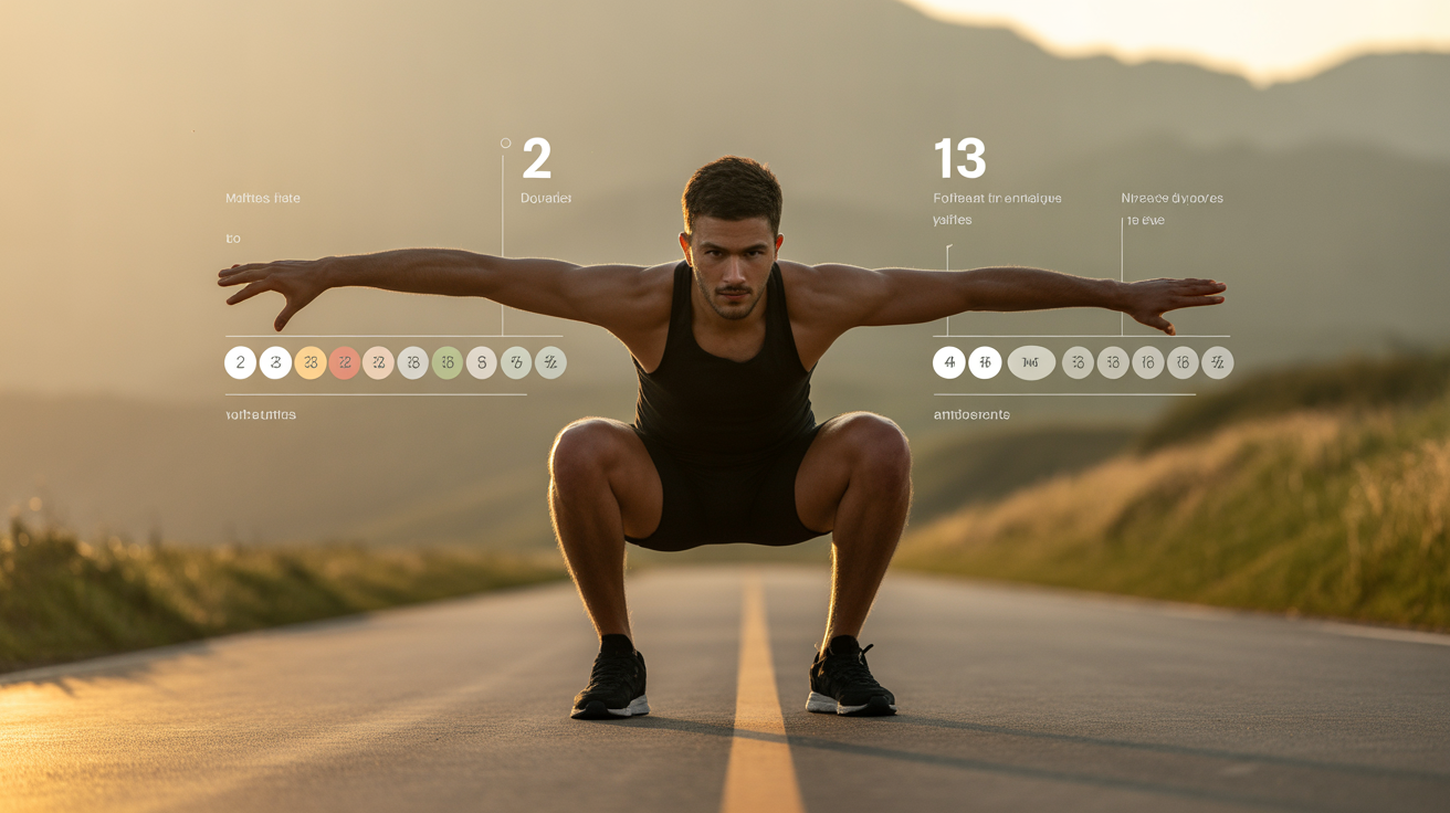 Exercices squats et fentes jambes course