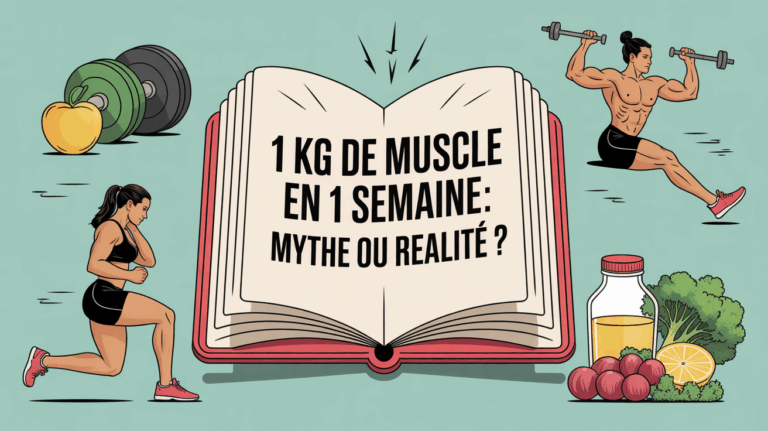 carnet d'entraînement, haltère, aliments sains, mythe ou réalité 1 kg muscle