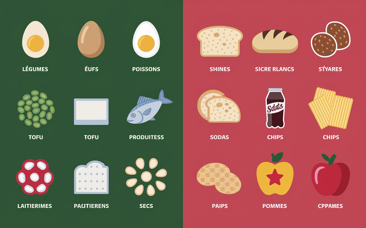 Comparatif aliments menu hyperprotéiné bons et mauvais