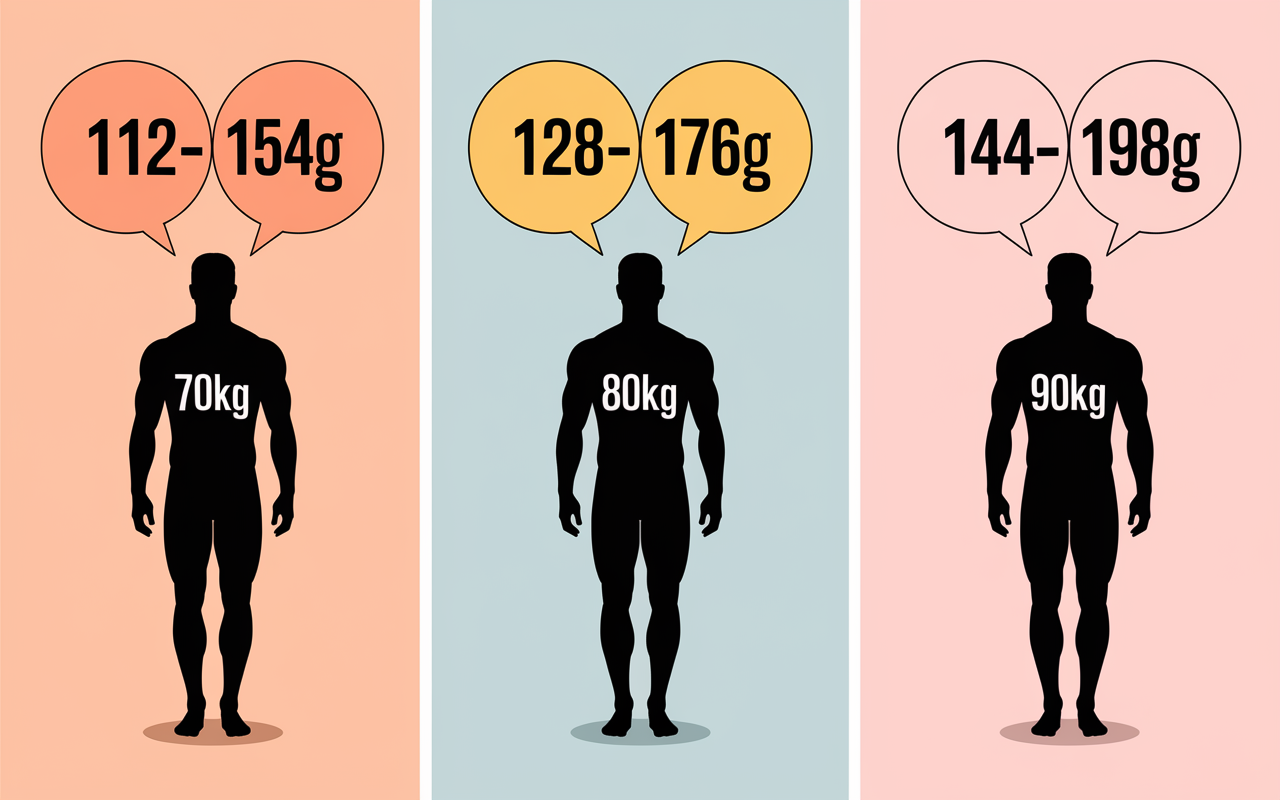 Silhouettes hommes musculation avec quotas proteines quotidiens