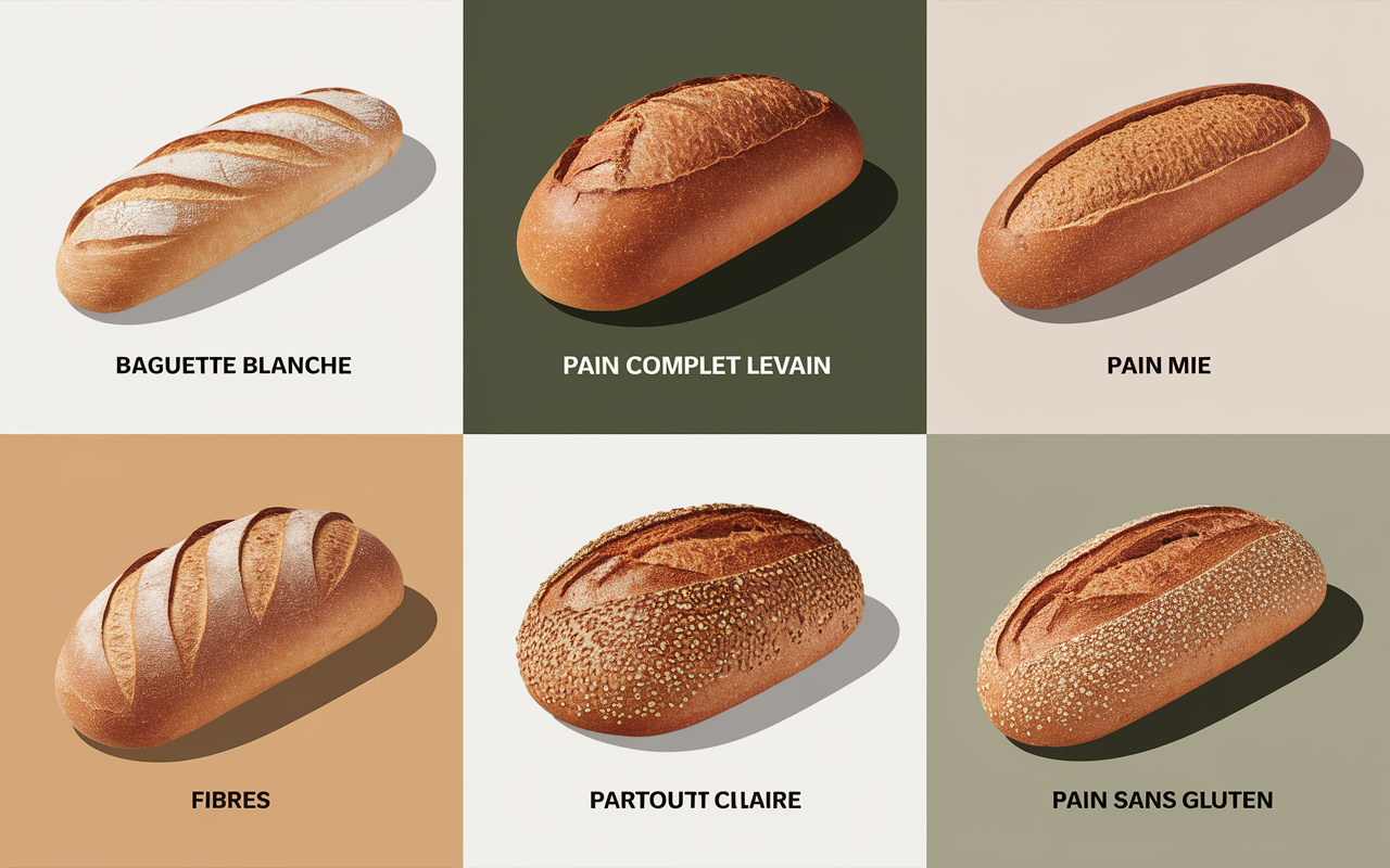 infographie valeurs ig fibres sel différents pains