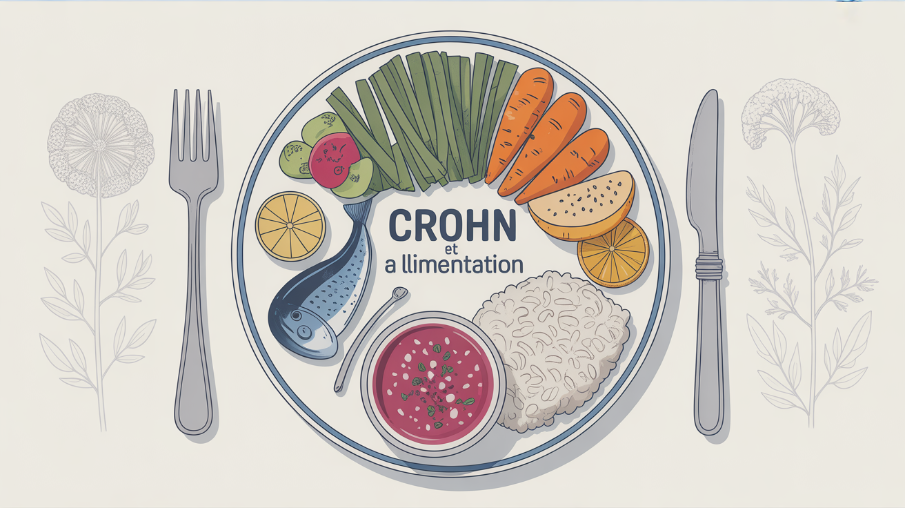 Assiette équilibrée Crohn riz poisson légumes compote