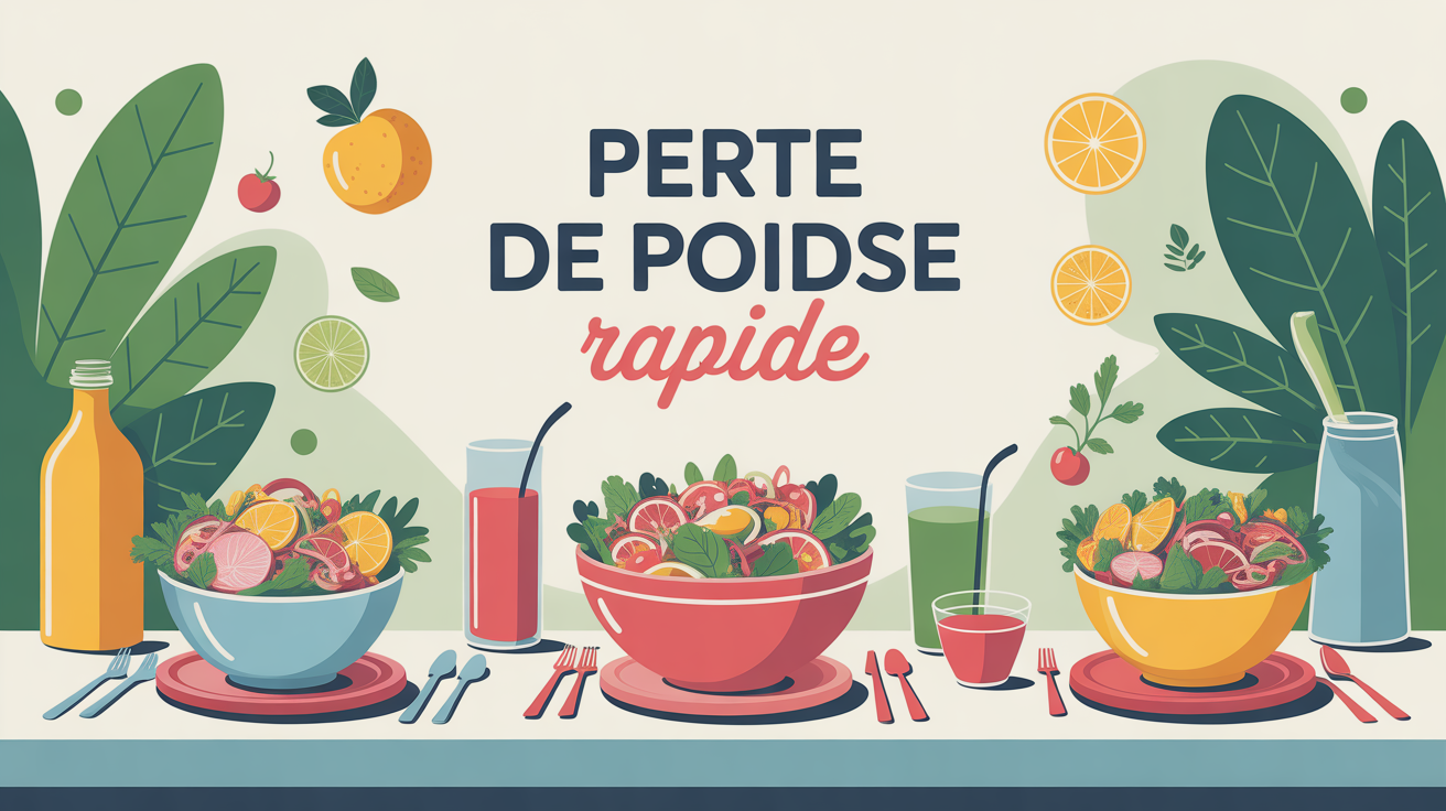 table perte de poids rapide avec plats équilibrés