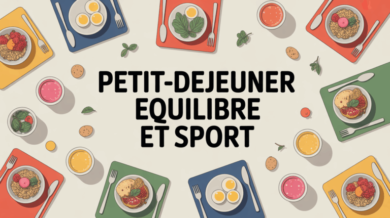Petit dejeuner equilibre et sport sur table assortie
