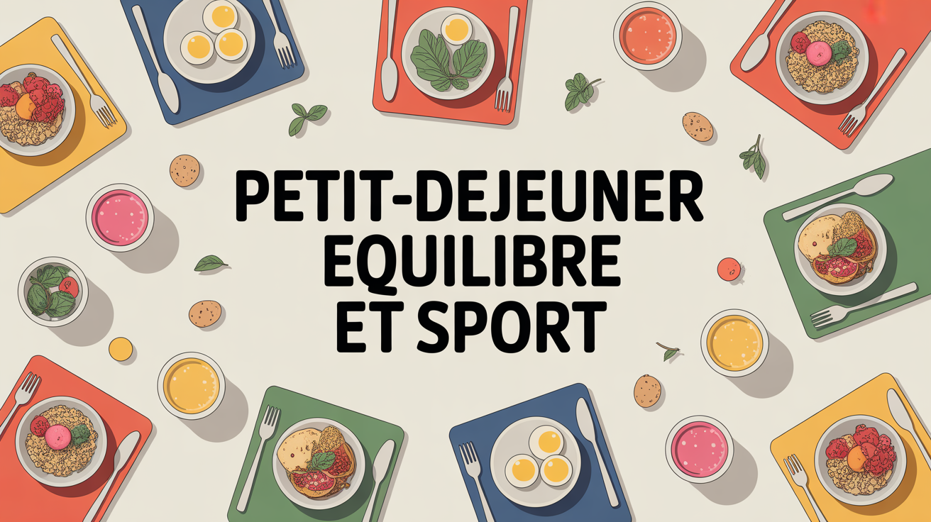 Petit dejeuner equilibre et sport sur table assortie