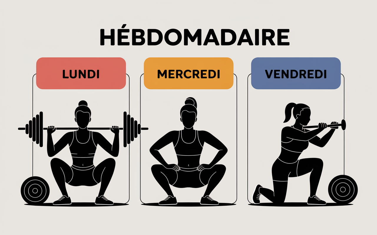 planning visuel séances full body lundi mercredi vendredi