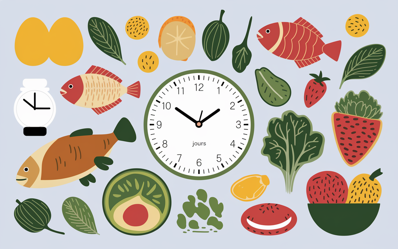 Planning 7 jours menu hyperprotéiné avec aliments illustrés