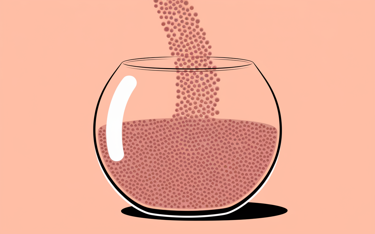 Psyllium gel dans eau, volume x20, schéma satiété et digestion
