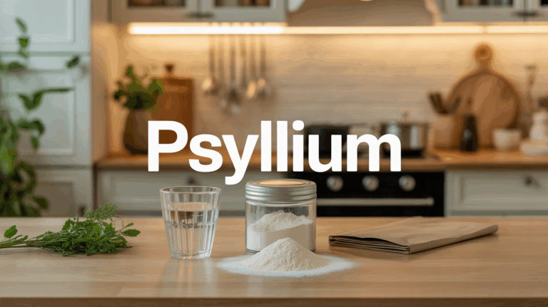 Psyllium et eau pour transit sain en cuisine
