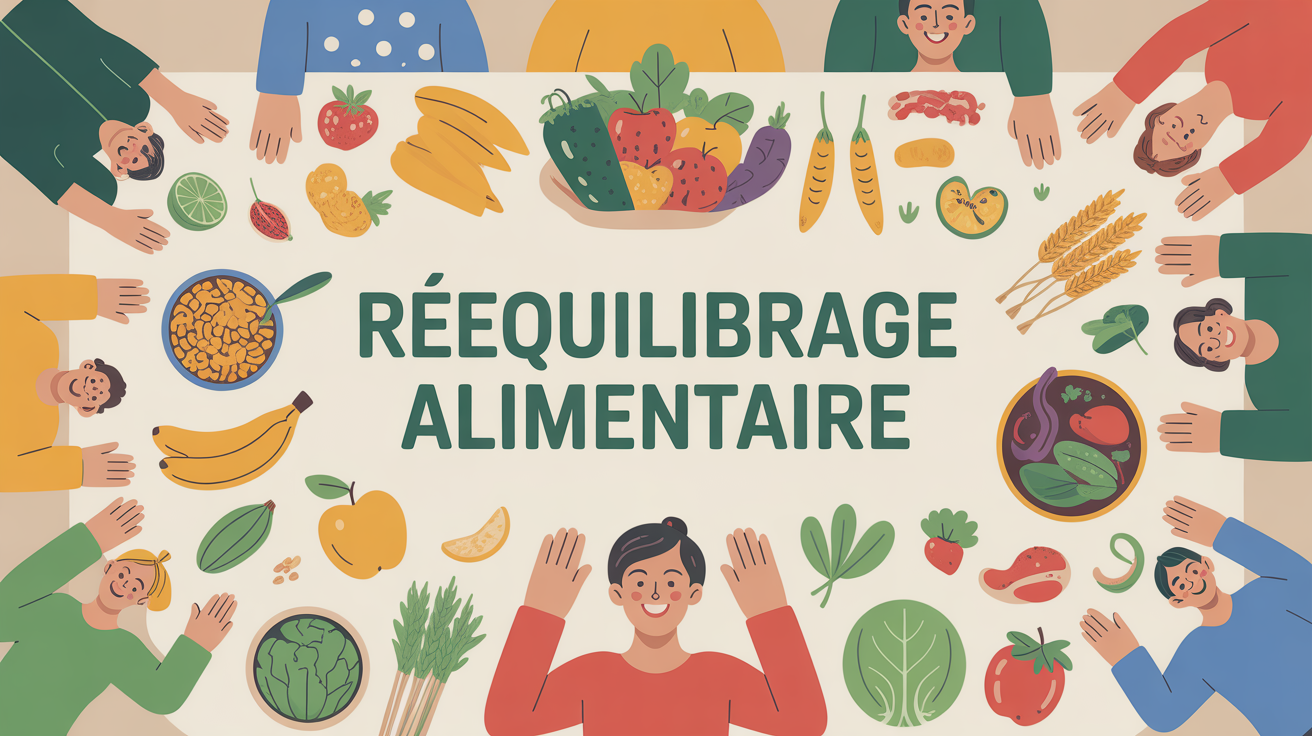 reequilibrage alimentaire table legumes fruits cereales proteines