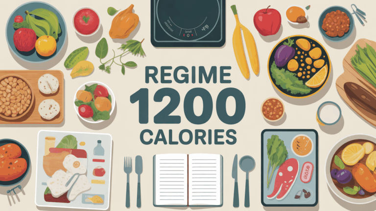 table regime 1200 calories aliments equilibres balance carnet