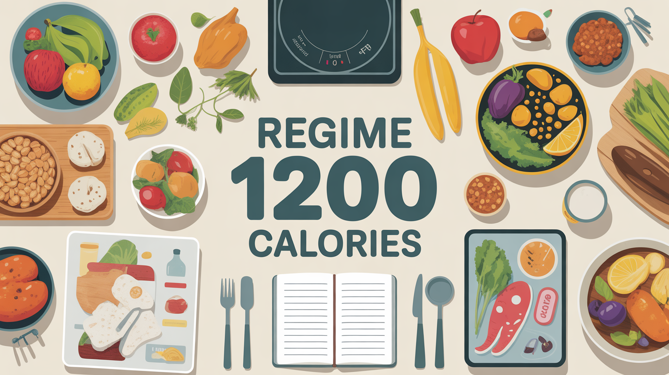 table regime 1200 calories aliments equilibres balance carnet