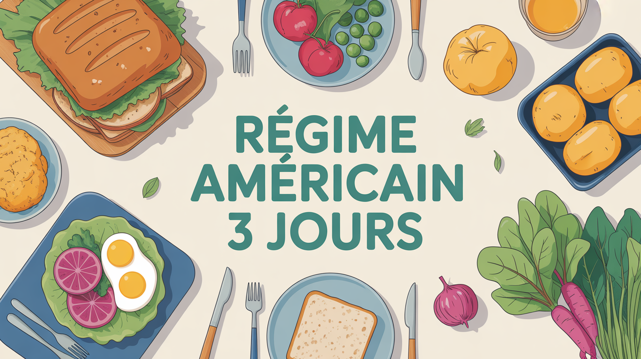 aliments regime americain 3 jours sur table