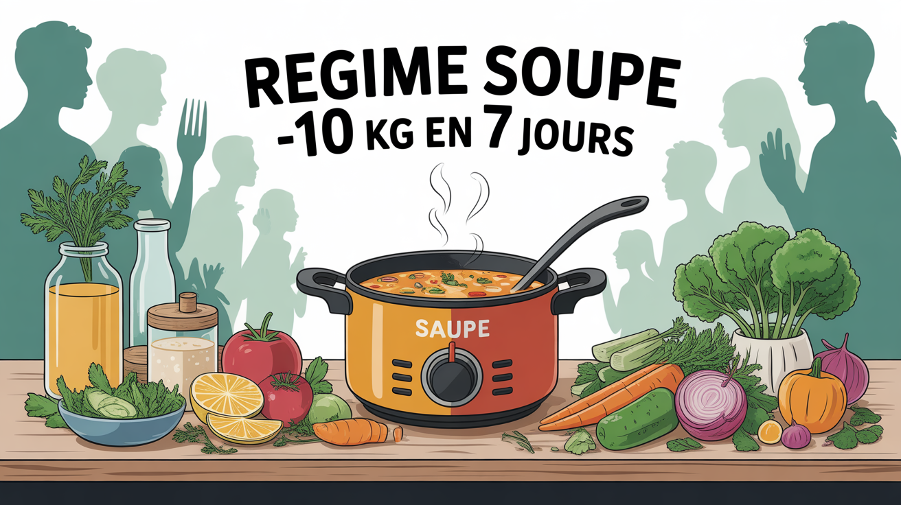 illustration table cuisine marmite soupe pour regime soupe 10 kg 7 jours