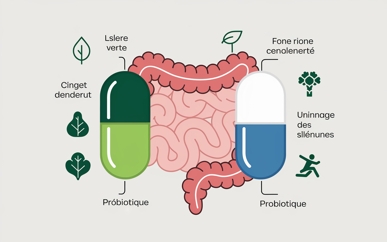 Capsules prébiotiques probiotiques synergie intestin