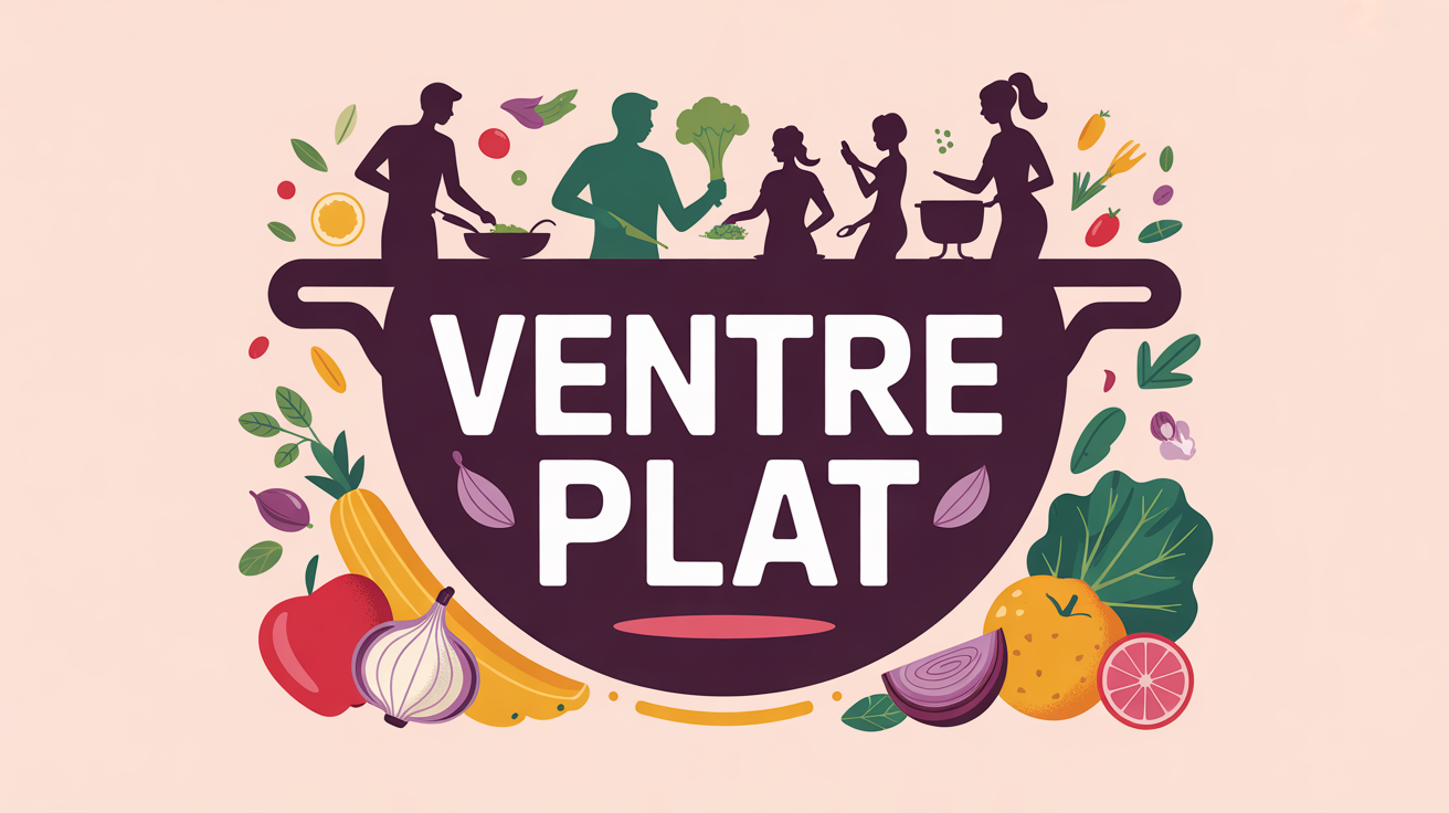 illustration ventre plat silhouettes fruits legumes