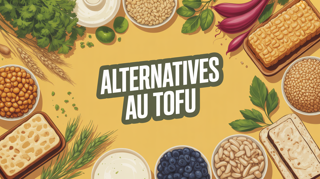 Vue d'ensemble alternatives tofu tempeh seitan graines