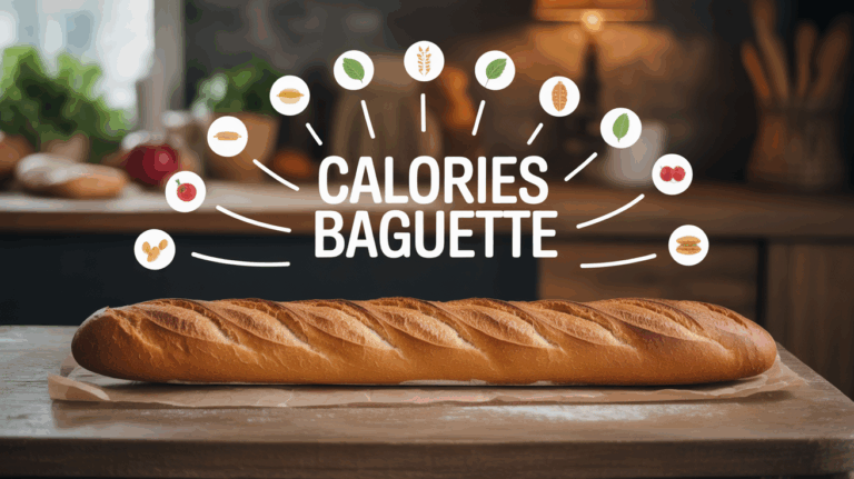 calories baguette traditionnelle sur table bois