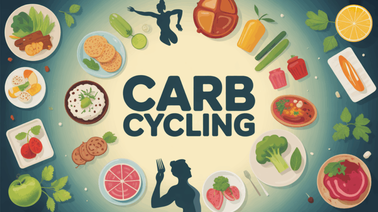 Illustration carb cycling assiette équilibrée alternance glucides