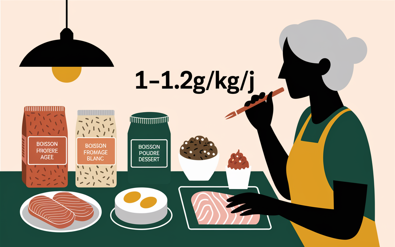 Table aliments proteiques supplements senior 1-1.2g/kg/j