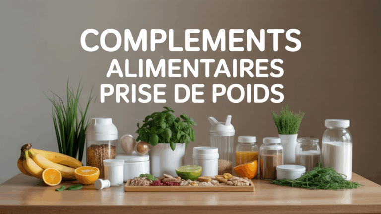 table avec complements alimentaires prise de poids et aliments sportifs