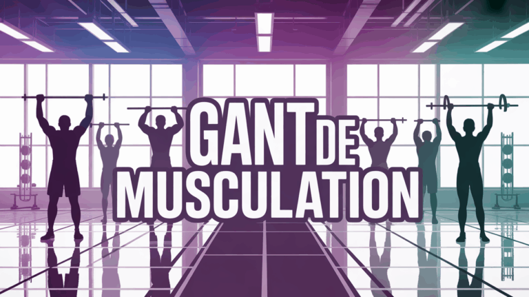 gant de musculation en salle mains gantées sur haltères