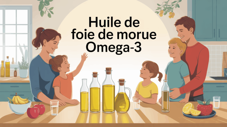 famille autour huile de foie de morue oméga-3 bienfaits santé
