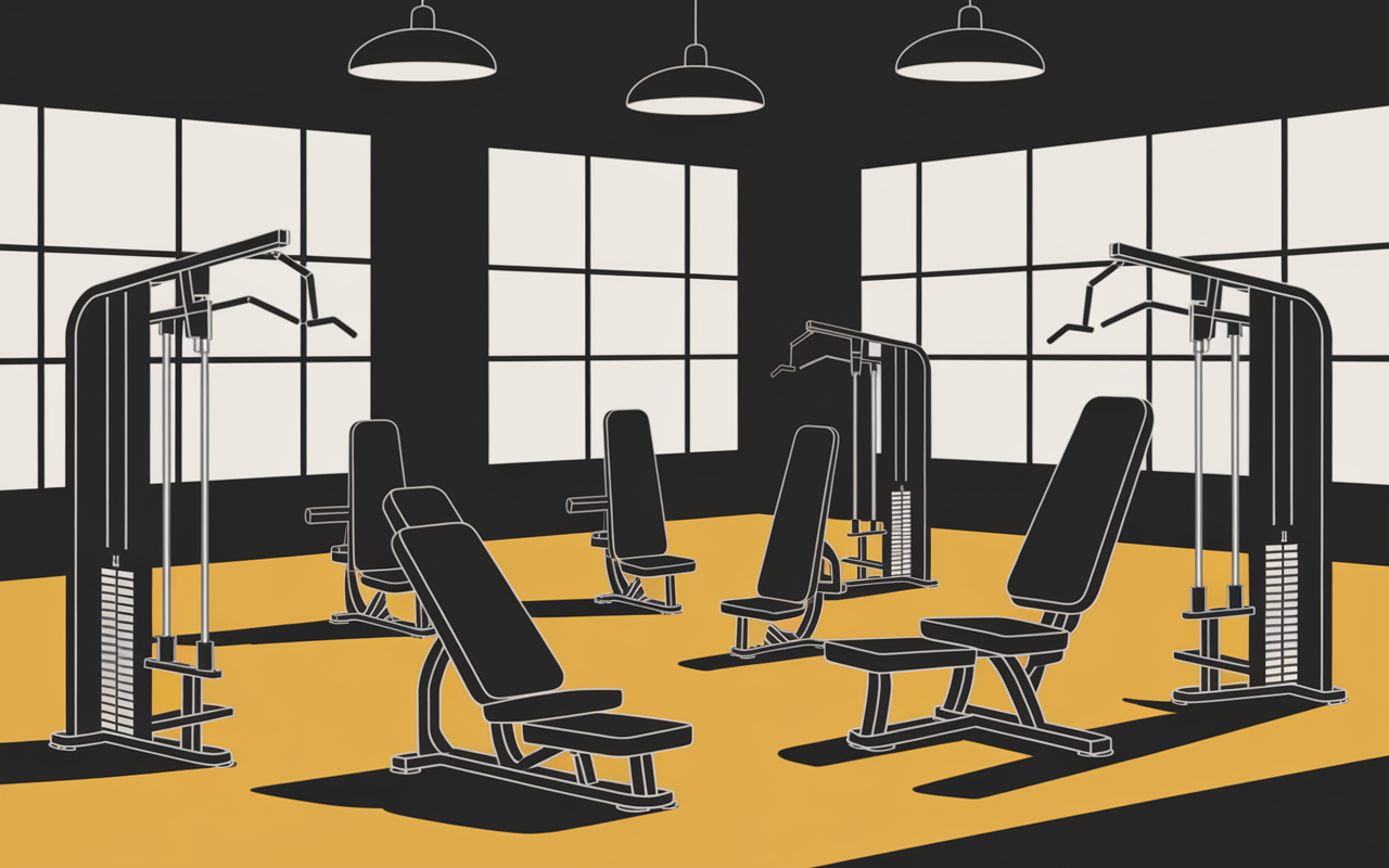 machines abdos salle de sport panorama