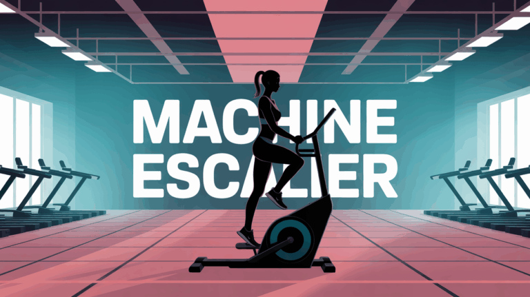 Femme montant une machine escalier salle de sport moderne