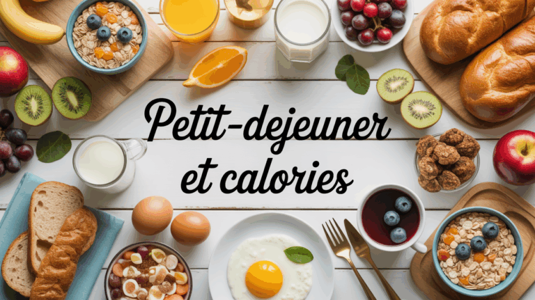 Petit-dejeuner, calories, aliments sains, table du matin