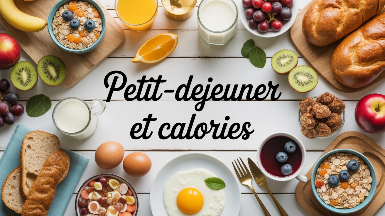 Petit-dejeuner, calories, aliments sains, table du matin