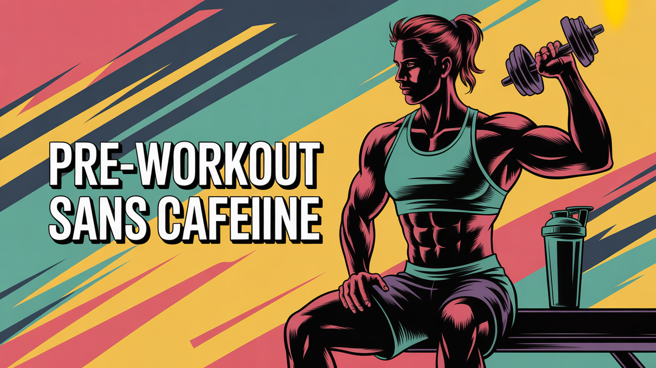 Sportif musculation et shaker avec titre pre-workout sans cafeine