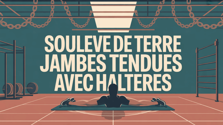 Illustration chaine posterieure souleve de terre jambes tendues avec halteres