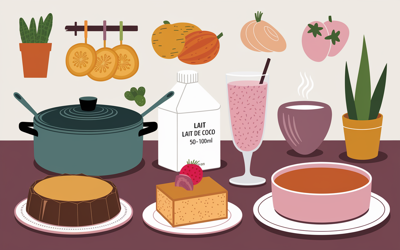 cuisine portion lait de coco pour soupe flan smoothie