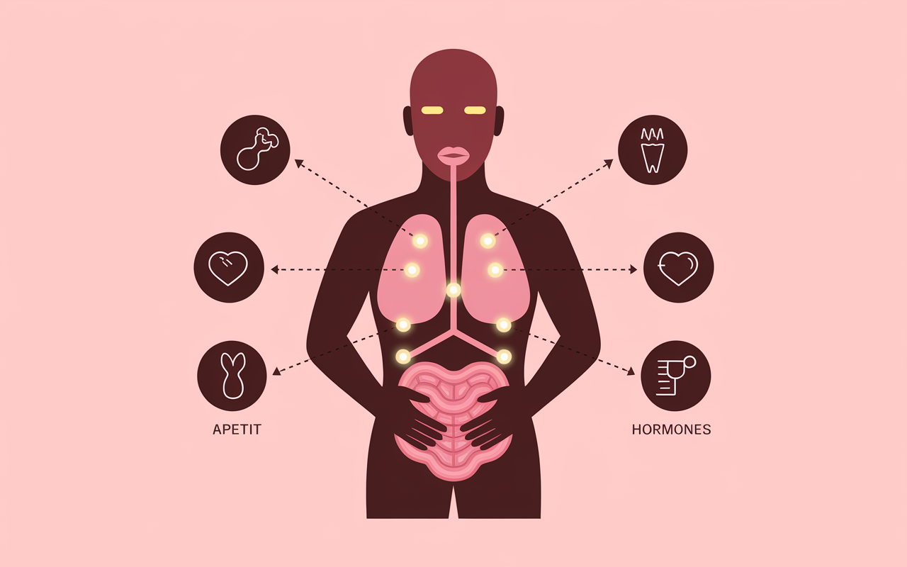 acupuncture perte de poids illustration schema hormones