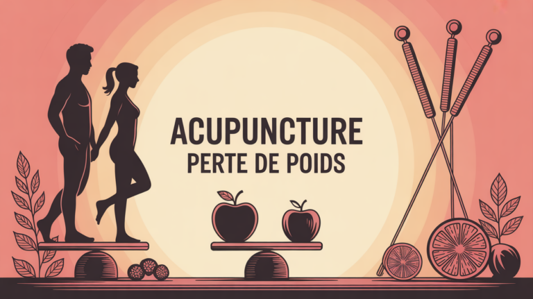acupuncture perte de poids silhouettes sur balance