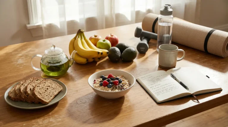 table avec aliments riches en fibres et bruleurs de graisse naturels pour sport
