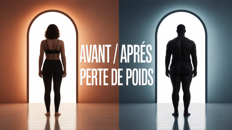 illustration avant apres perte de poids silhouettes et vetements