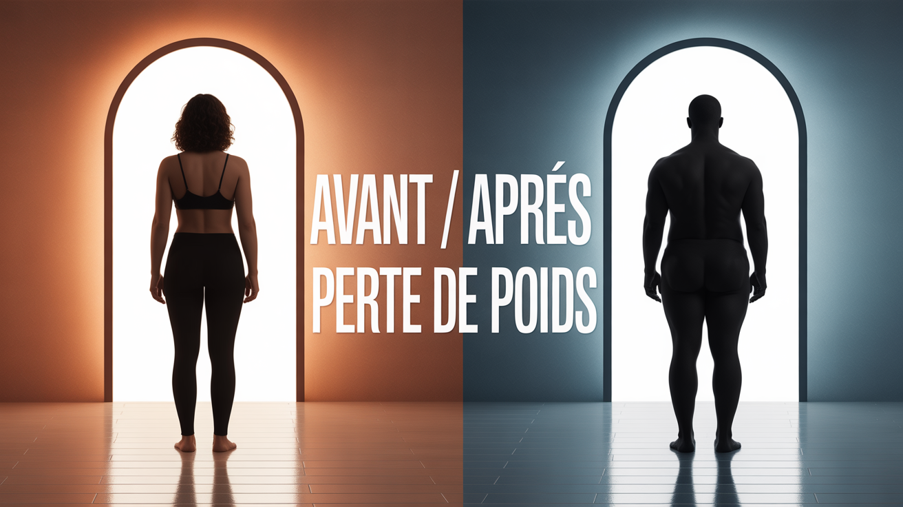 illustration avant apres perte de poids silhouettes et vetements