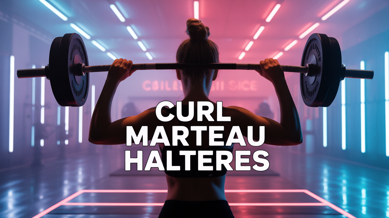 silhouette gym curl marteau haltères ambiance sportive