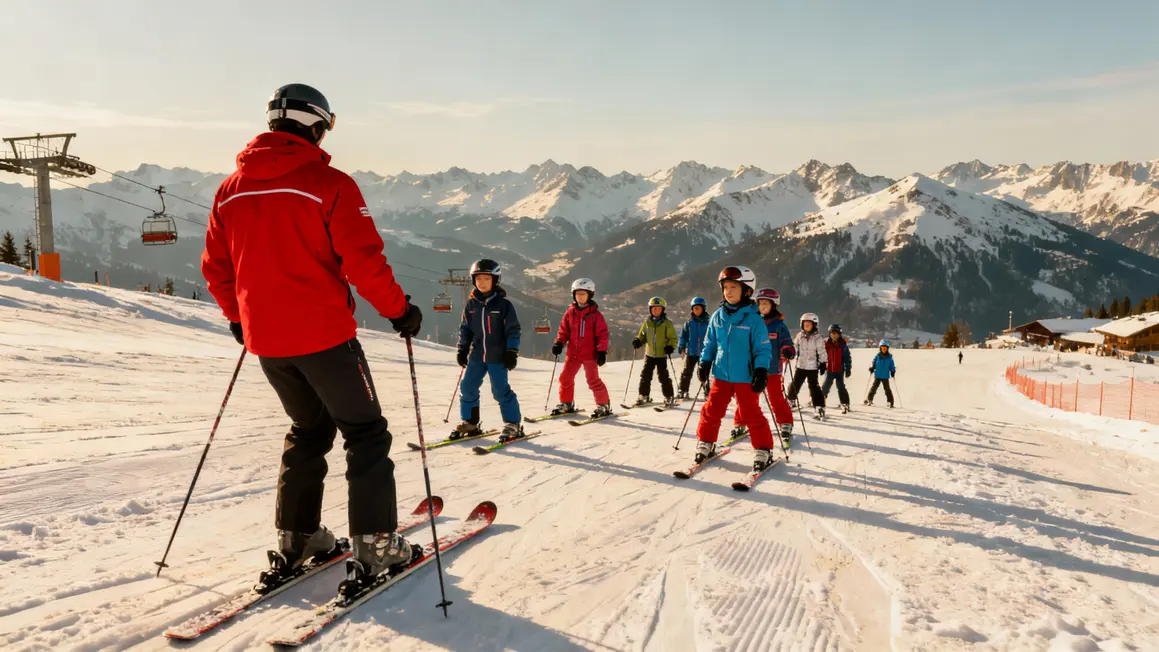 moniteur ski groupe enfants
