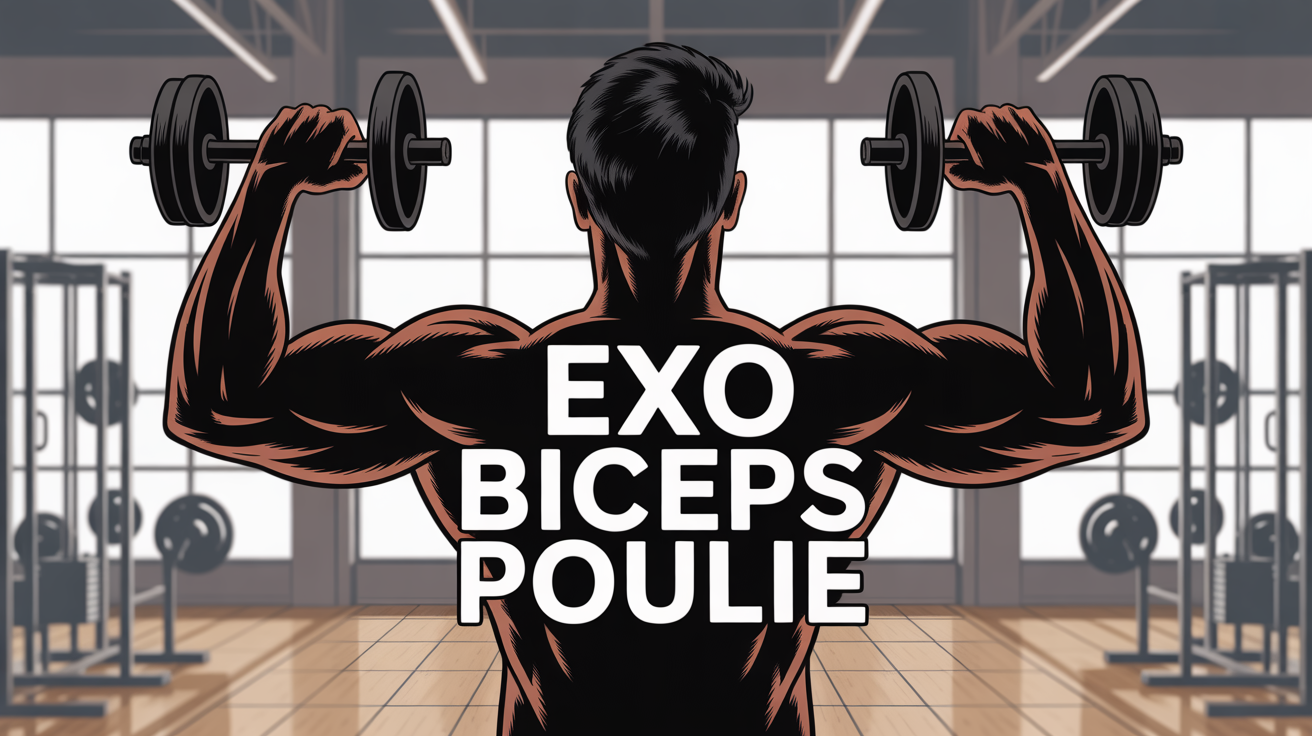 Biceps poulie curl musculation stylisée homme femme