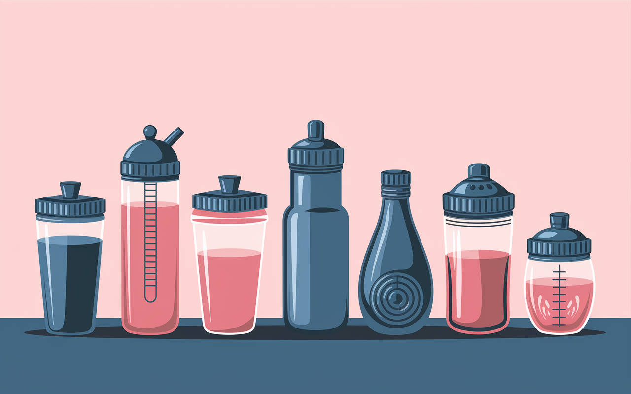 Différentes gourdes musculation capacités 500ml 1L bouchon sport
