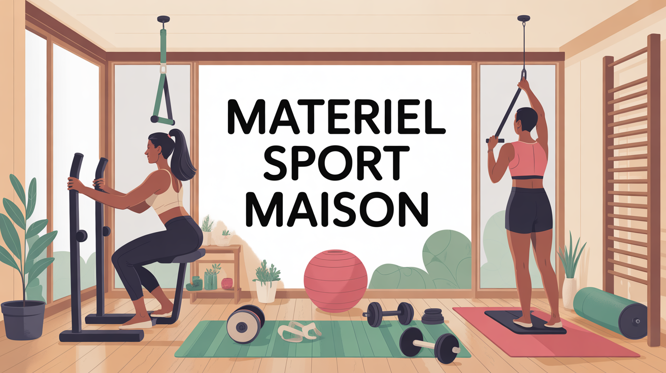 Espace home gym compact dans salon lumineux materiel sport maison