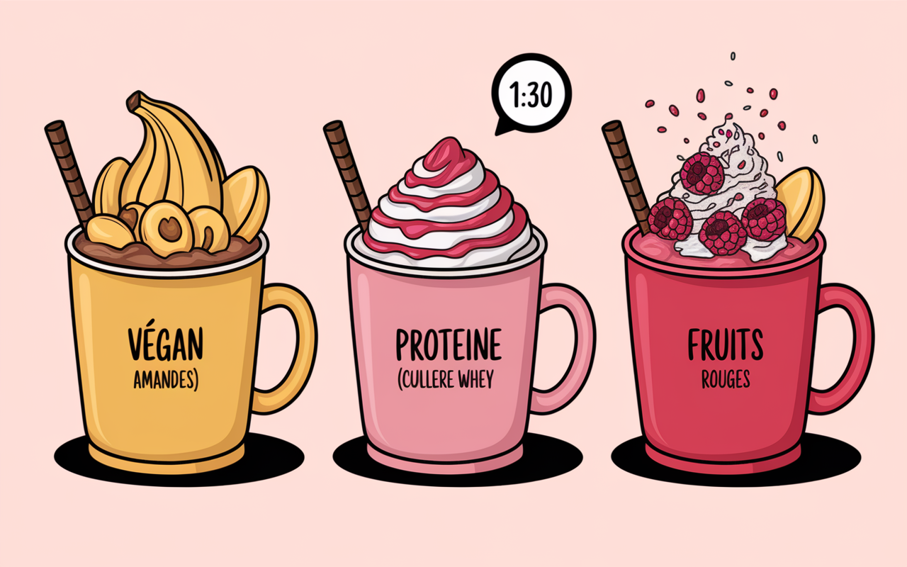 mug cake healthy vegan proteine toppings framboise amandes pomme